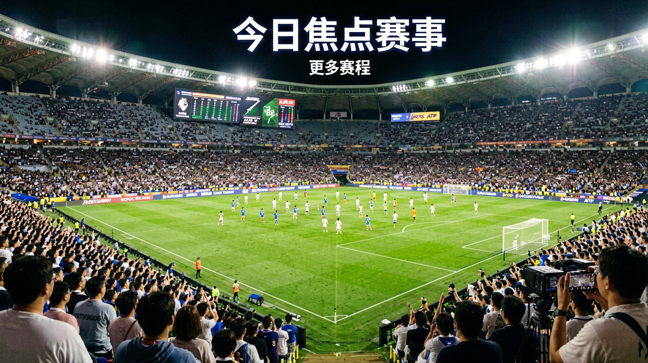 夜间足球赛场全景